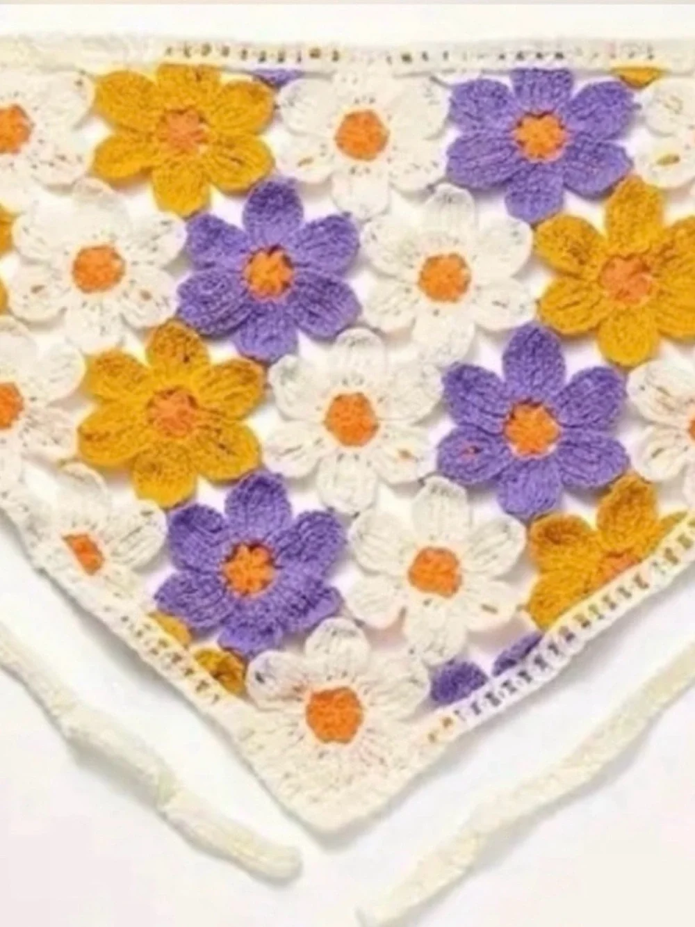 Anthropologie Floral Crochet Hair Scarf